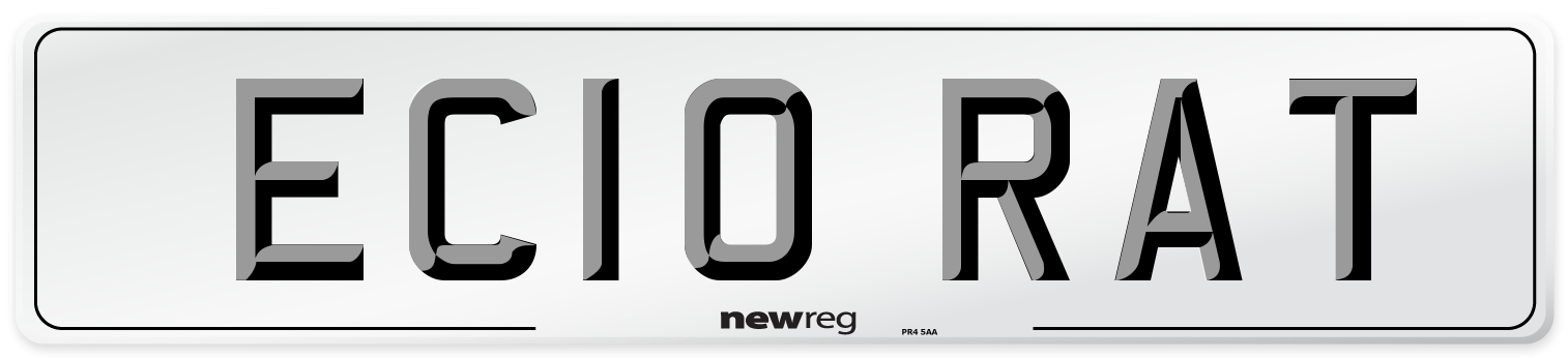 EC10 RAT Number Plate from New Reg